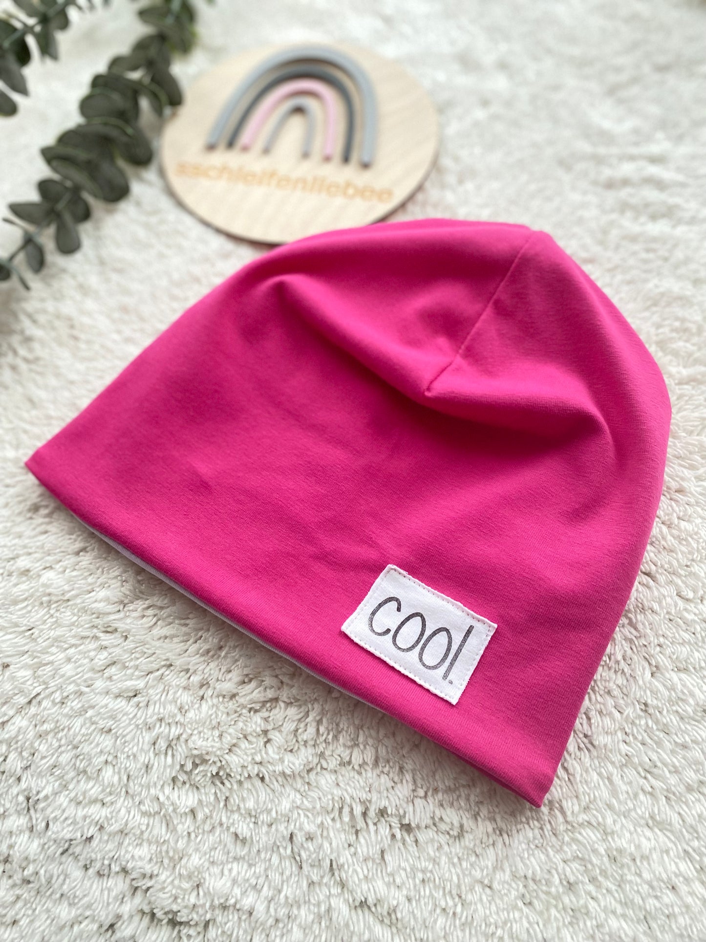 Dein Design | Wendebeanie  | Dreieckloop | Used-Look Label Stoff | Alle Farben