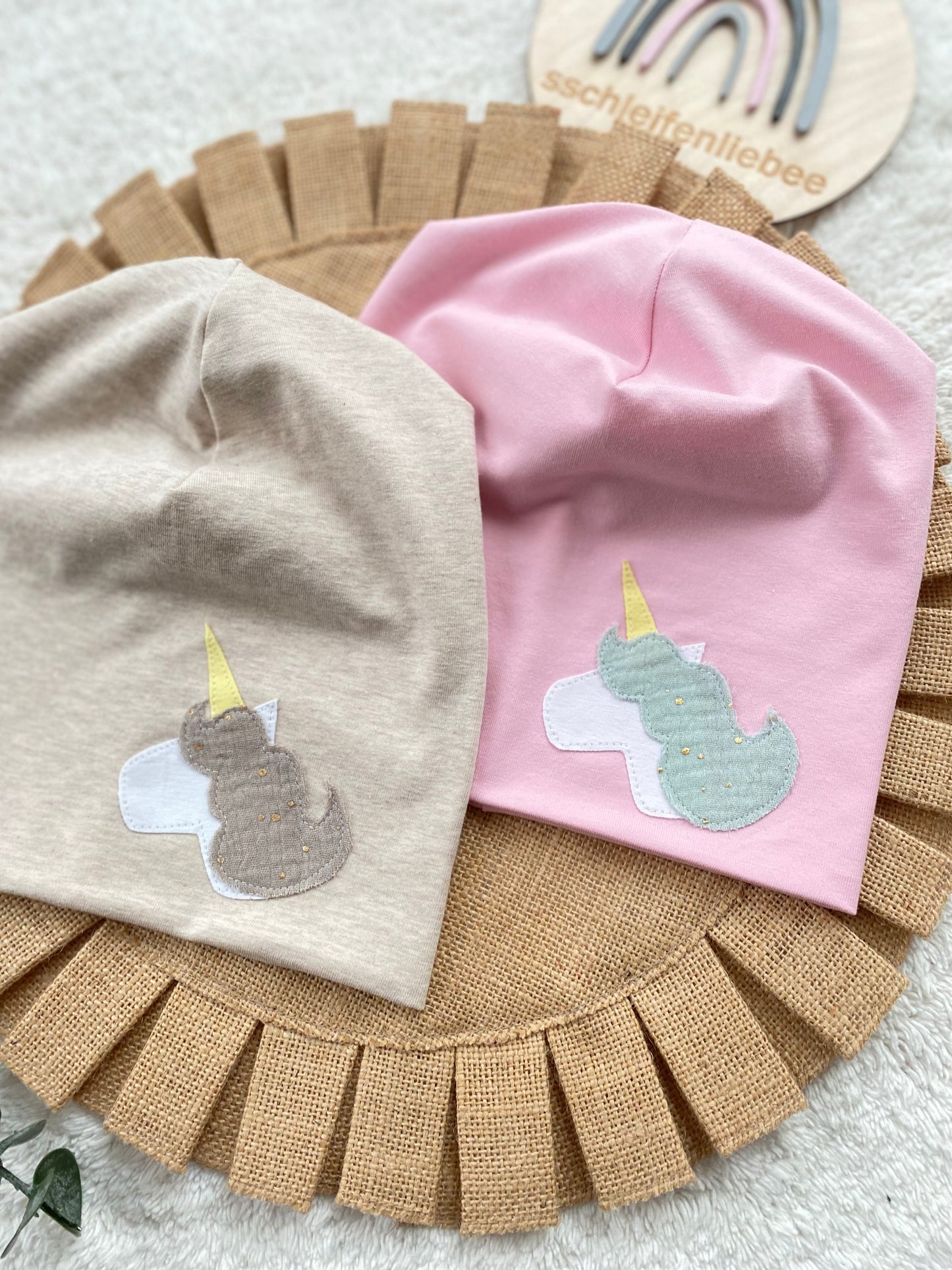 Dein Design | Einhorn Beanie & Dreieckloop | Farbwahl | Melierte Farben
