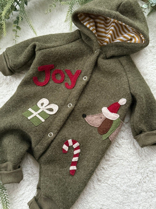 Wollwalk Overall Weihnachten | JOY | Walkanzug | 100% Schurwolle Schafwolle