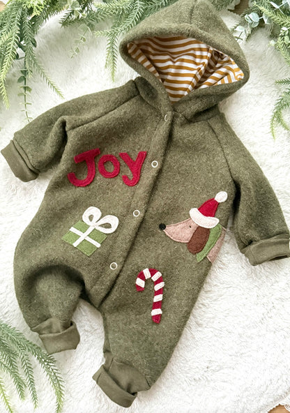 Wollwalk Overall Weihnachten | JOY | Walkanzug | 100% Schurwolle Schafwolle