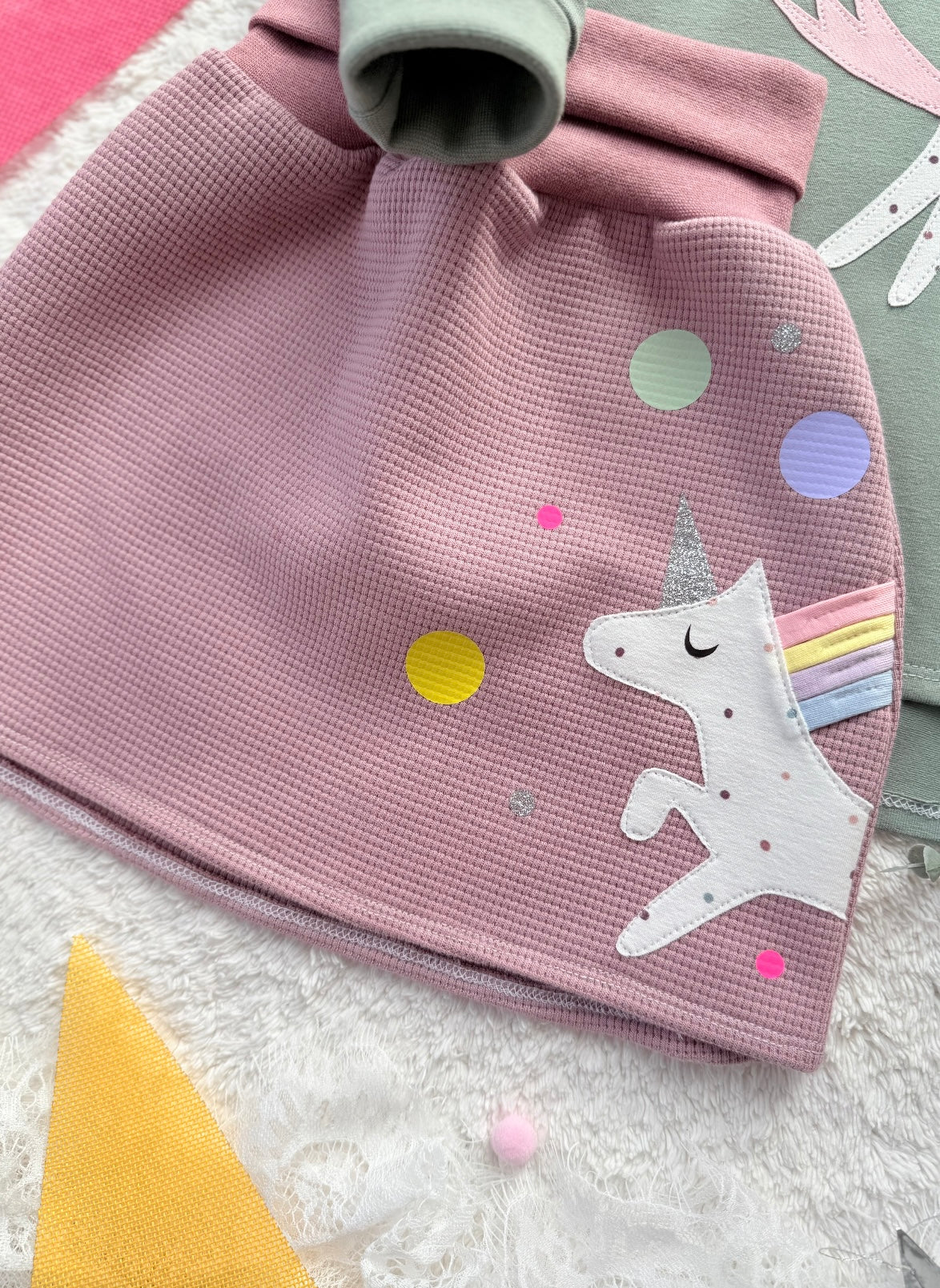 Rock | Skaterrock | 100% Baumwolle Waffelstrick | Einhorn