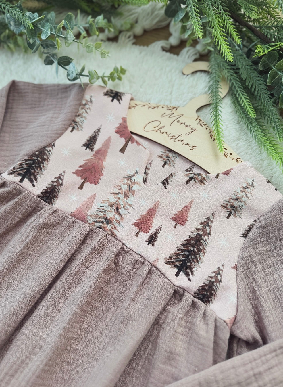 Oversized Kleid | Weihnachtskleid | Musselin | Altrosa Vintage