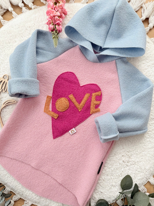 Wollwalk Hoodie | LOVE | 100% Schurwolle Schafwolle