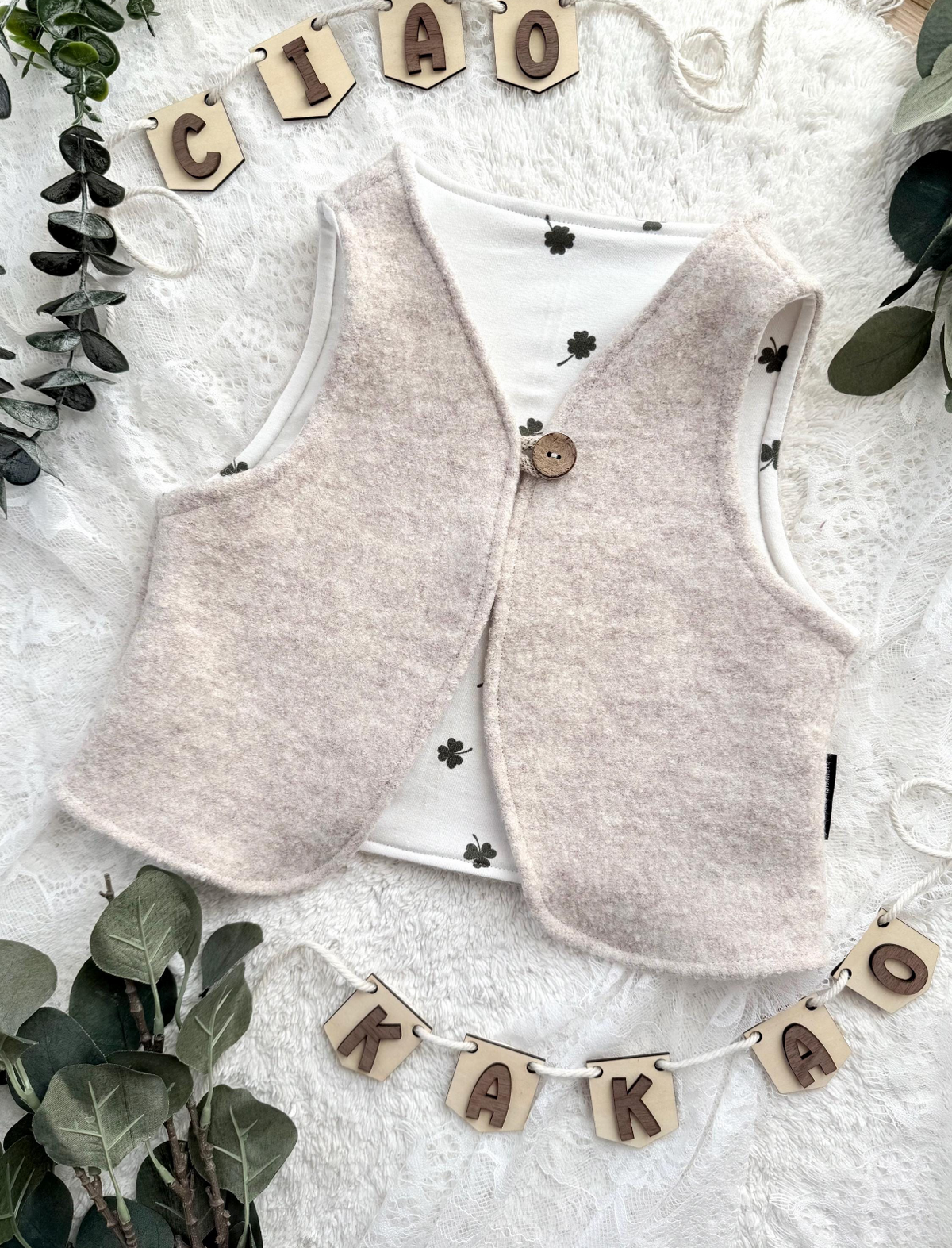 Handmade Wollwalk-Weste „Wäldchen“ für Kinder aus Schurwolle | Walkweste für Kinder