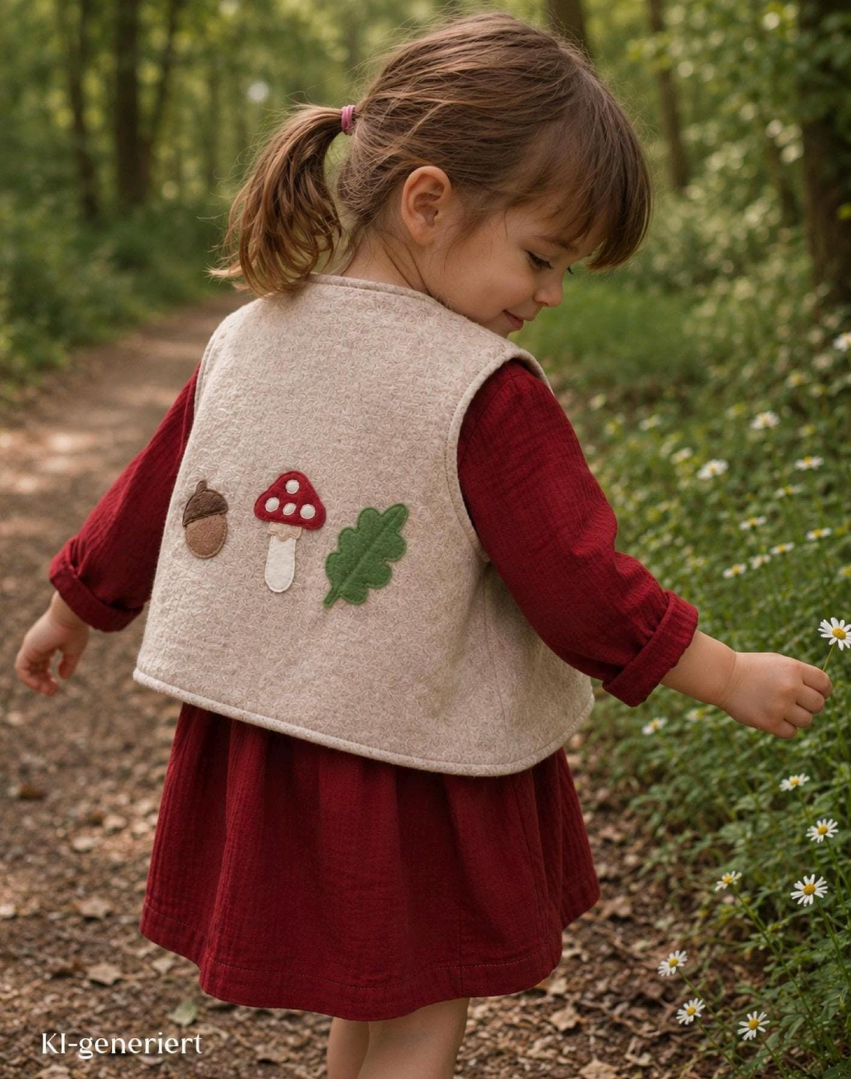 Handmade Wollwalk-Weste „Wäldchen“ für Kinder aus Schurwolle | Walkweste für Kinder