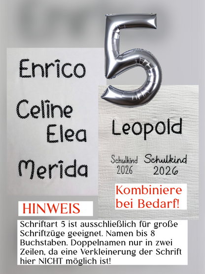 Musselin Schultüte 70 cm, individuelle Farbwahl mit Punkten und Rüsche, optional– personalisierbar und mit Kissen