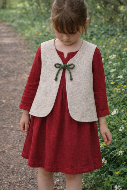 Weste | Wollwalk „Glücksbringer“ Kleeblatt Marienkäfer