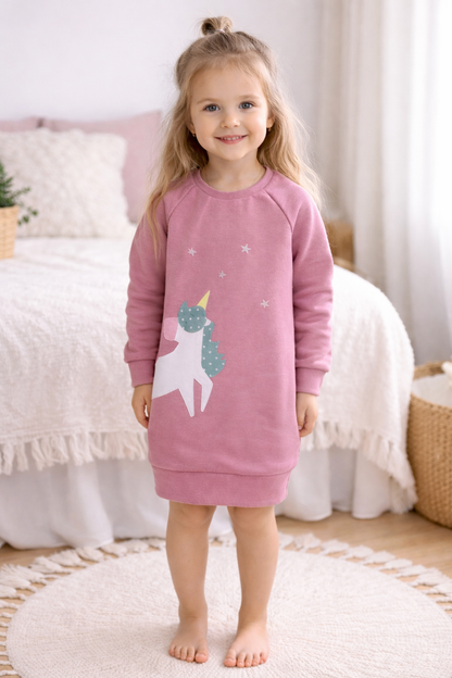 Sweatkleid  | Einhorn Applikation | Girls Rule