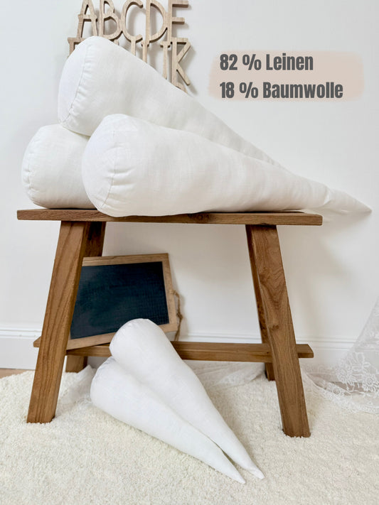 Inlettkissen aus Leinen, Kissen für Schultüten 70 cm, Inlett