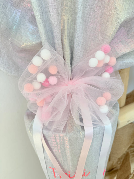 Pompom Schleife für Schultüten ab 70 cm
