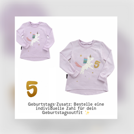 Geburtstags-Zahl zum Individualisieren – Zusatz für Geburtstagsoutfit | Viele Farben | Für Shirt, Pullover & Kleid