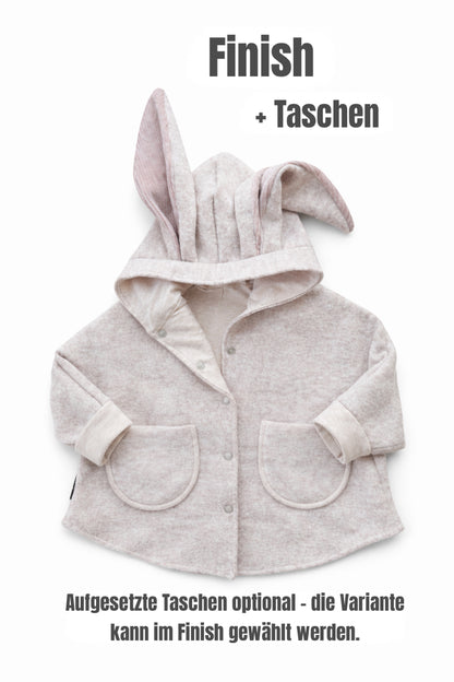 Oversized Walkjacke | Walkmantel | Hase | 100% Schurwolle