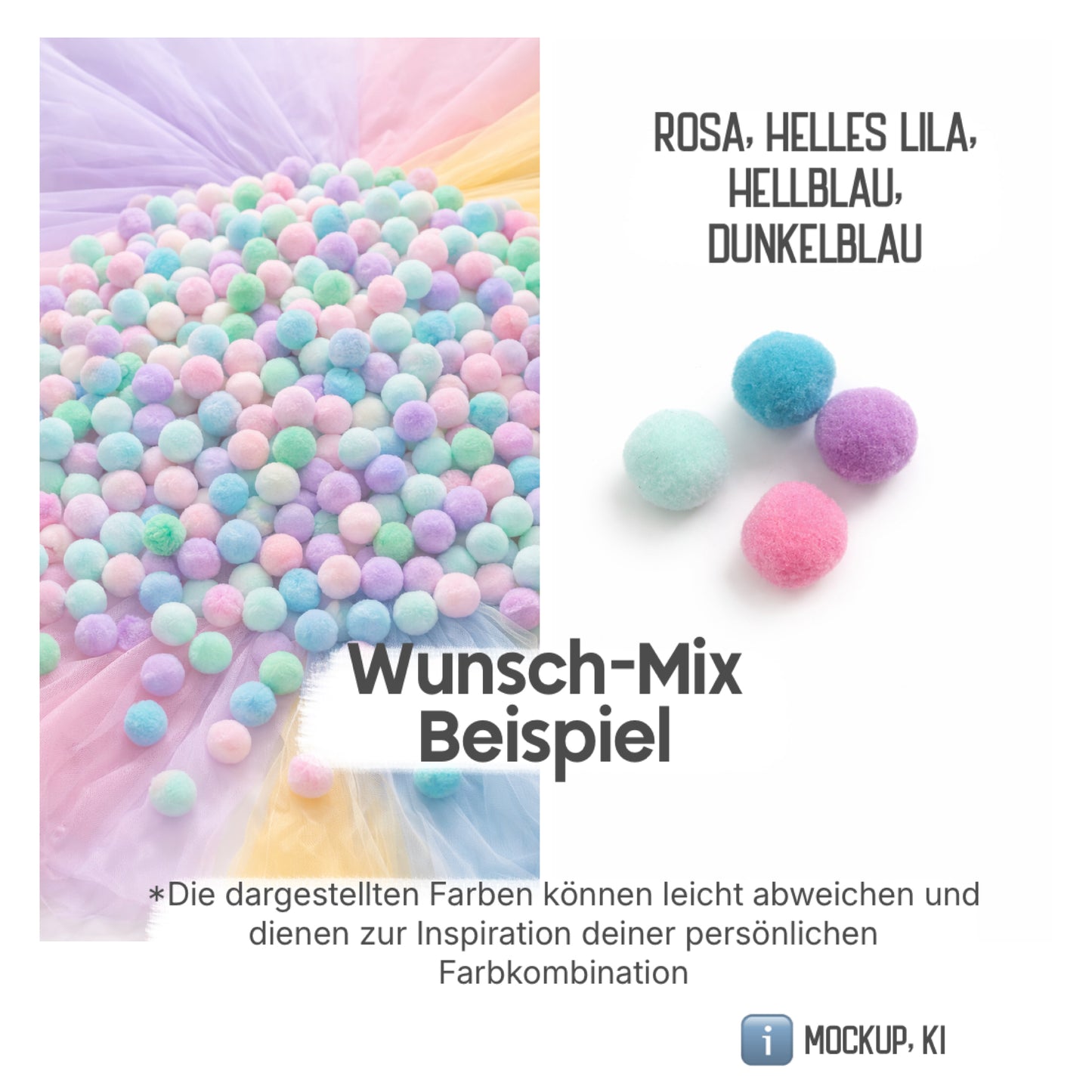 Dein Design Tüllschleife - Pompon Schleife für Schultüte (70 cm), Kita- & Geschwistertüten (35 cm)