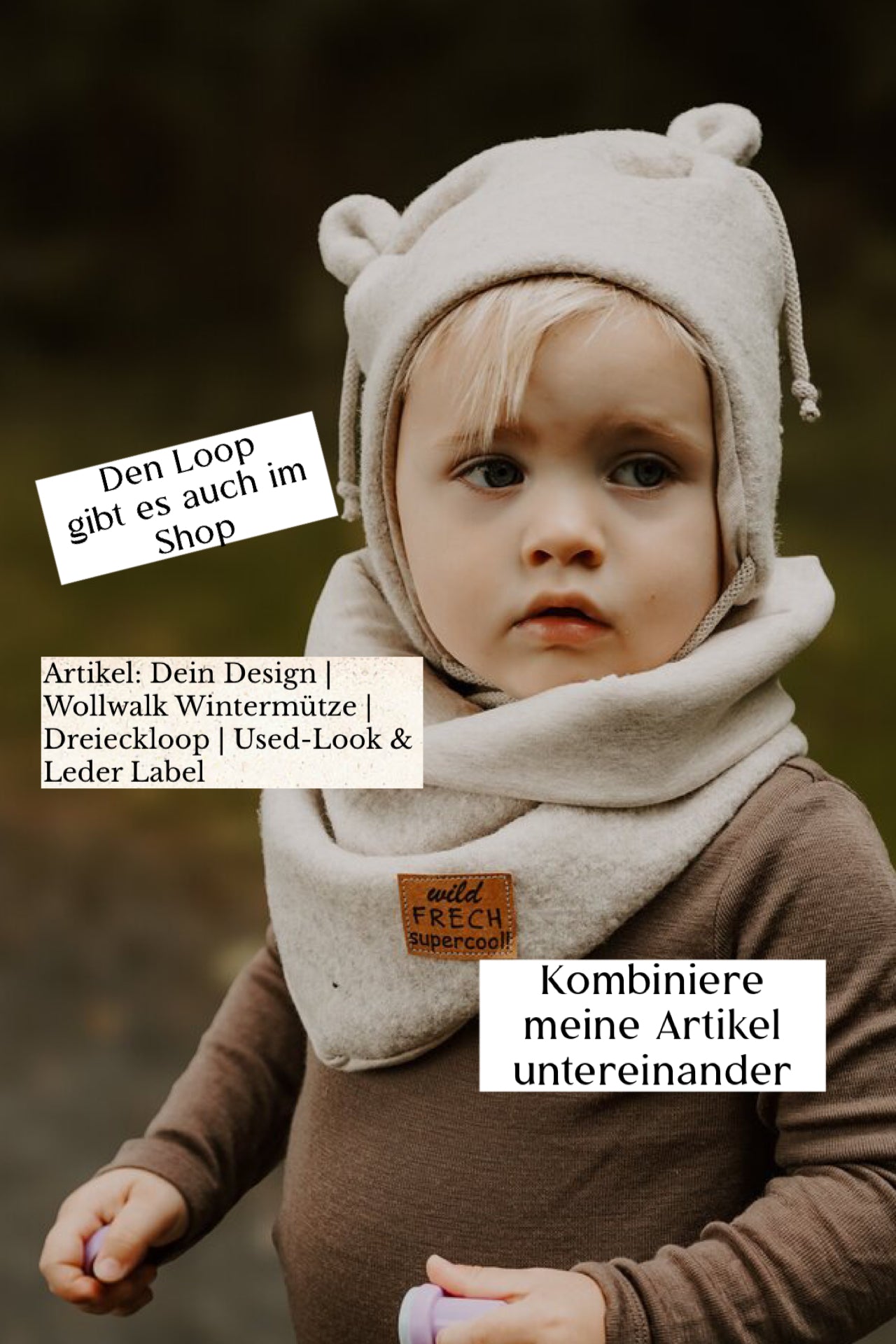 Dein Design | Bärchenmütze | Wollwalk Wintermütze | Sturmmütze