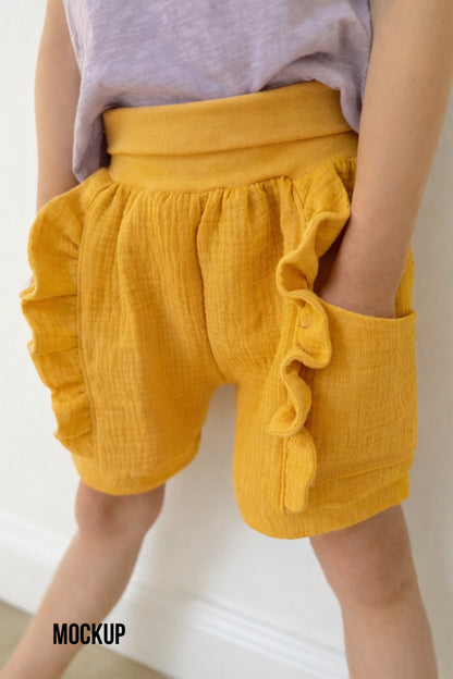Dein Design | Musselin-Shorts mit Rüsche | Farbwahl