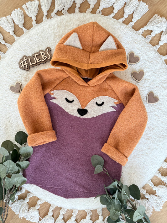 Dein Design | Wollwalk Hoodie | Fuchs | 100% Schurwolle Schafwolle