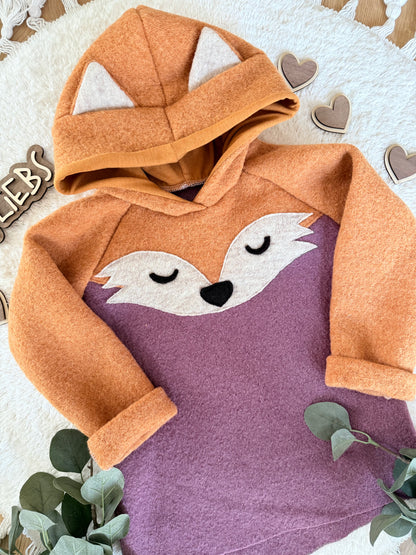 Dein Design | Wollwalk Hoodie | Fuchs | 100% Schurwolle Schafwolle