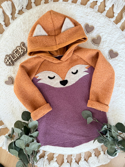 Dein Design | Wollwalk Hoodie | Fuchs | 100% Schurwolle Schafwolle