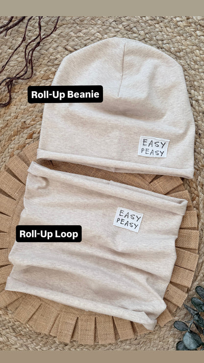 Dein Design | Roll-Up Sommer | Used-Look & Leder Label Beanie
