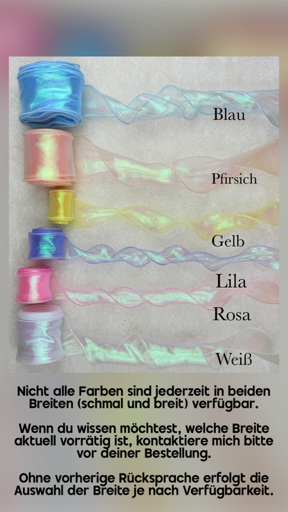 Musselin Kita- & Geschwistertüte 35 cm, Bonbon Design mit Wuschelkopf-Einhorn, goldenen Punkten, optional mit Inlettkissen