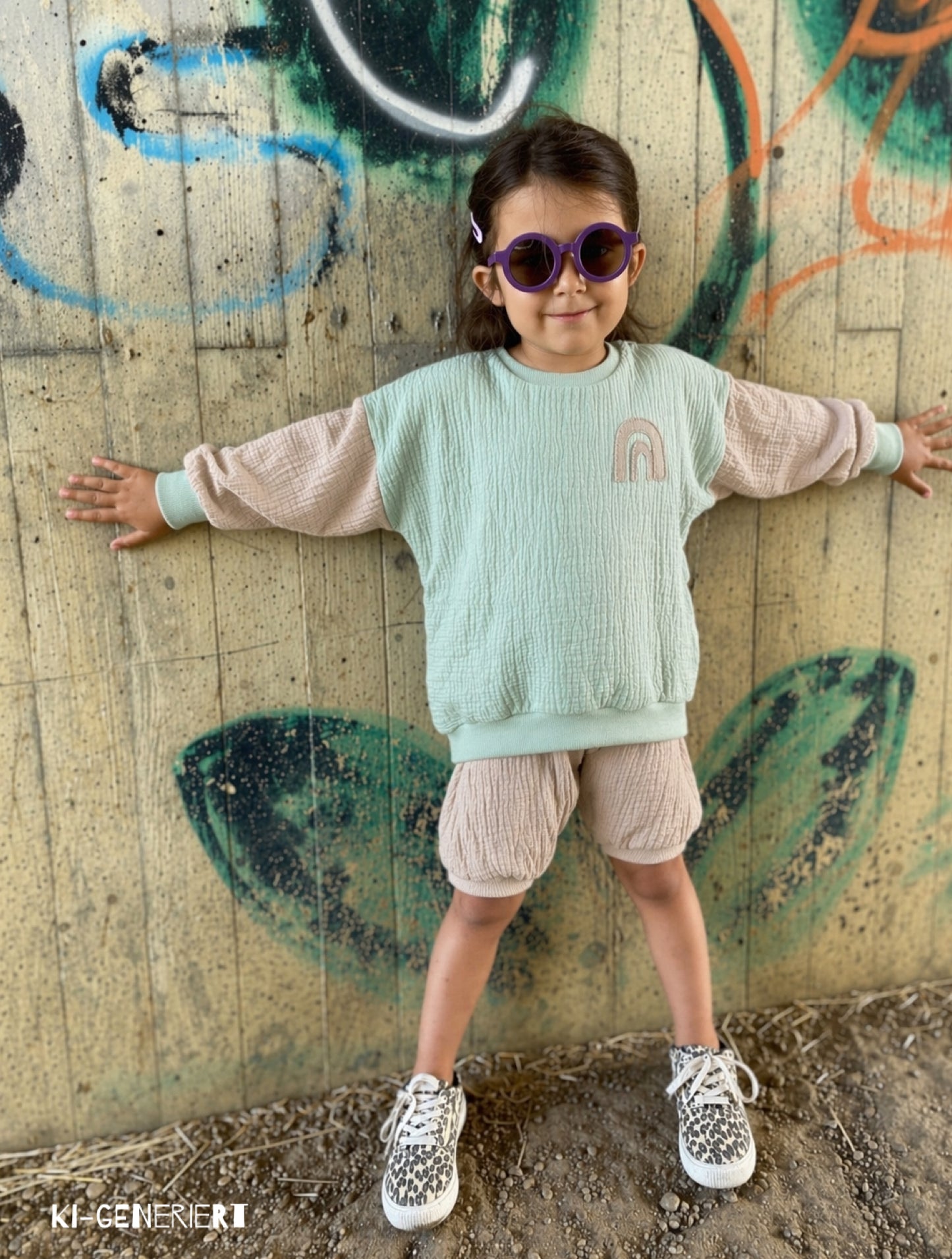 Musselin Oversized Sweater | leichter Pullover für Mädchen und Jungen, individuelle Farbwahl