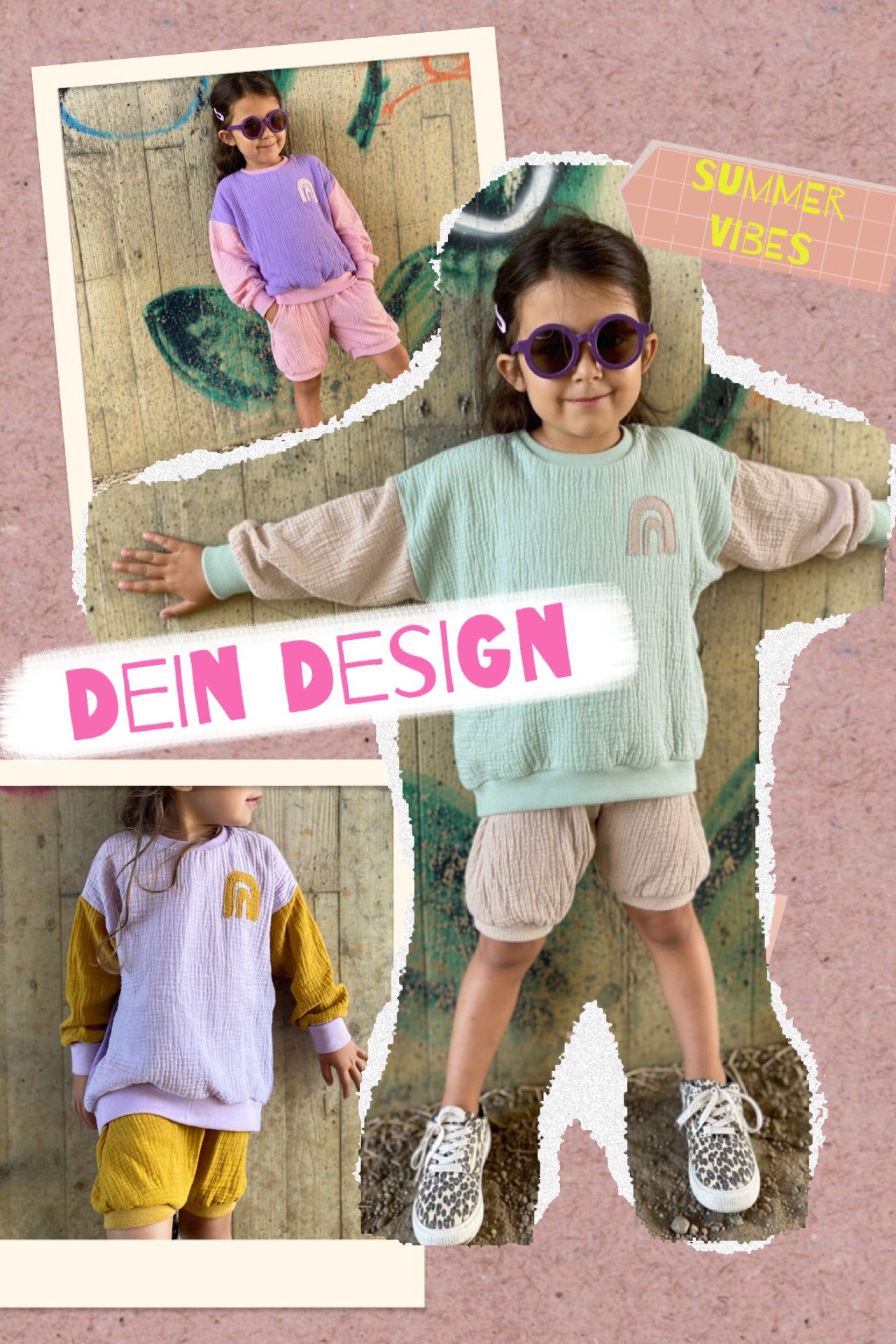 Musselin Oversized Sweater | leichter Pullover für Mädchen und Jungen, individuelle Farbwahl