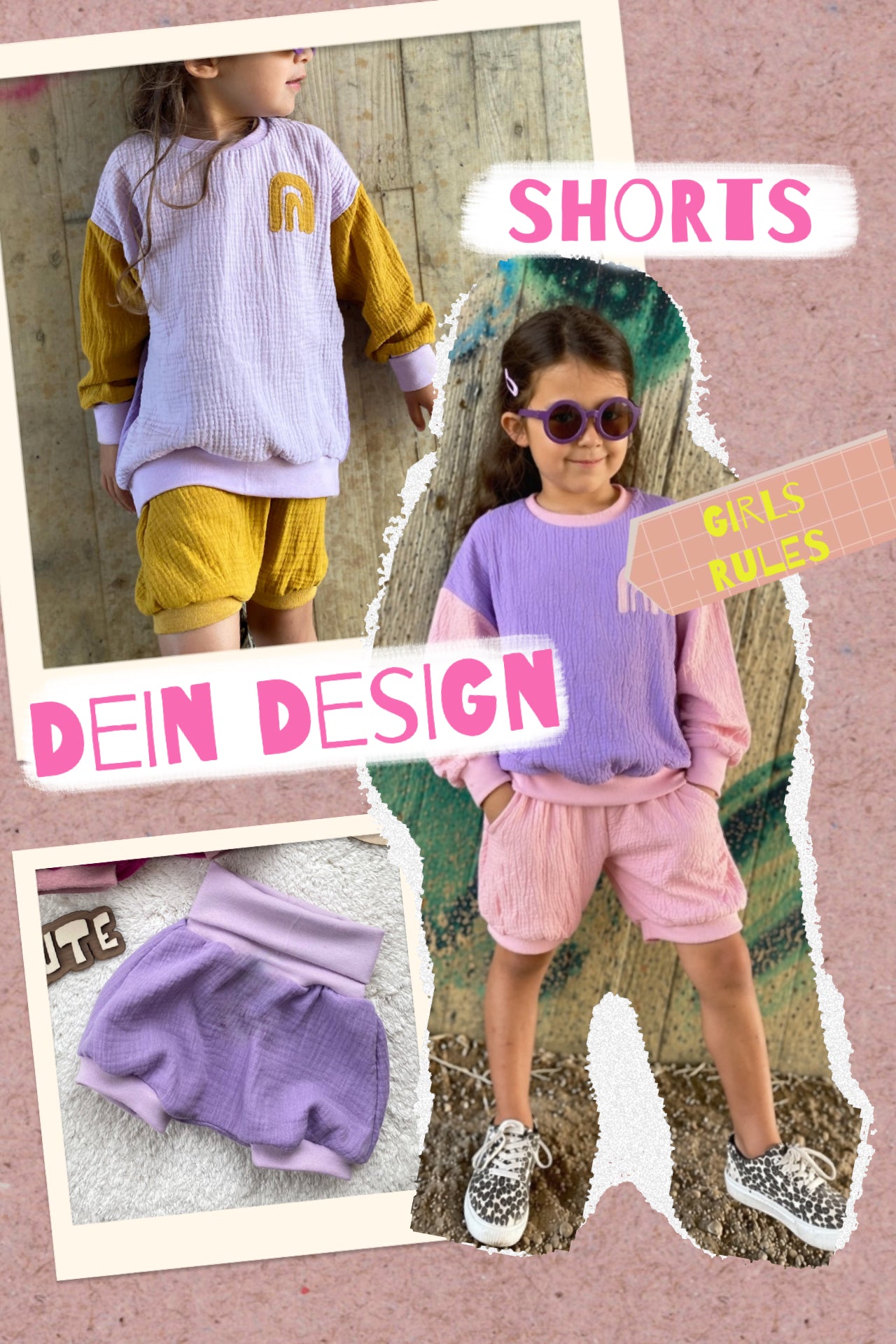 Musselin Shorts | kurze Hose für Mädchen, individuelle Farbwahl