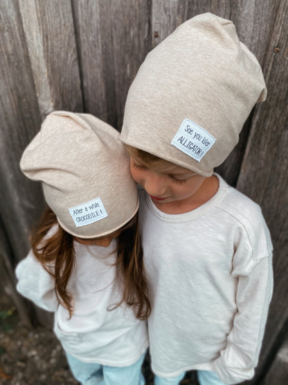 Dein Design | Roll-Up Sommer | Used-Look & Leder Label Beanie
