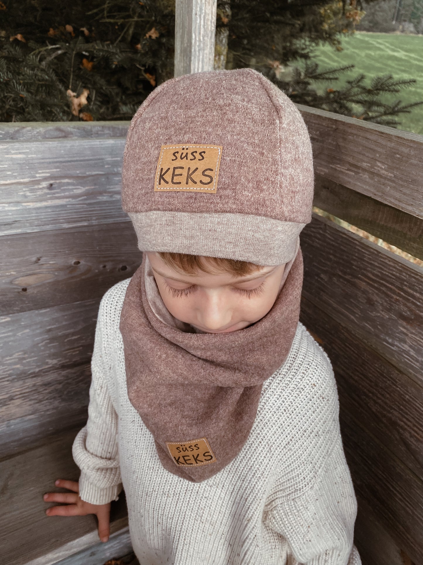 Dein Design | Wollwalk Wintermütze | Dreieckloop | Used-Look & Leder Label