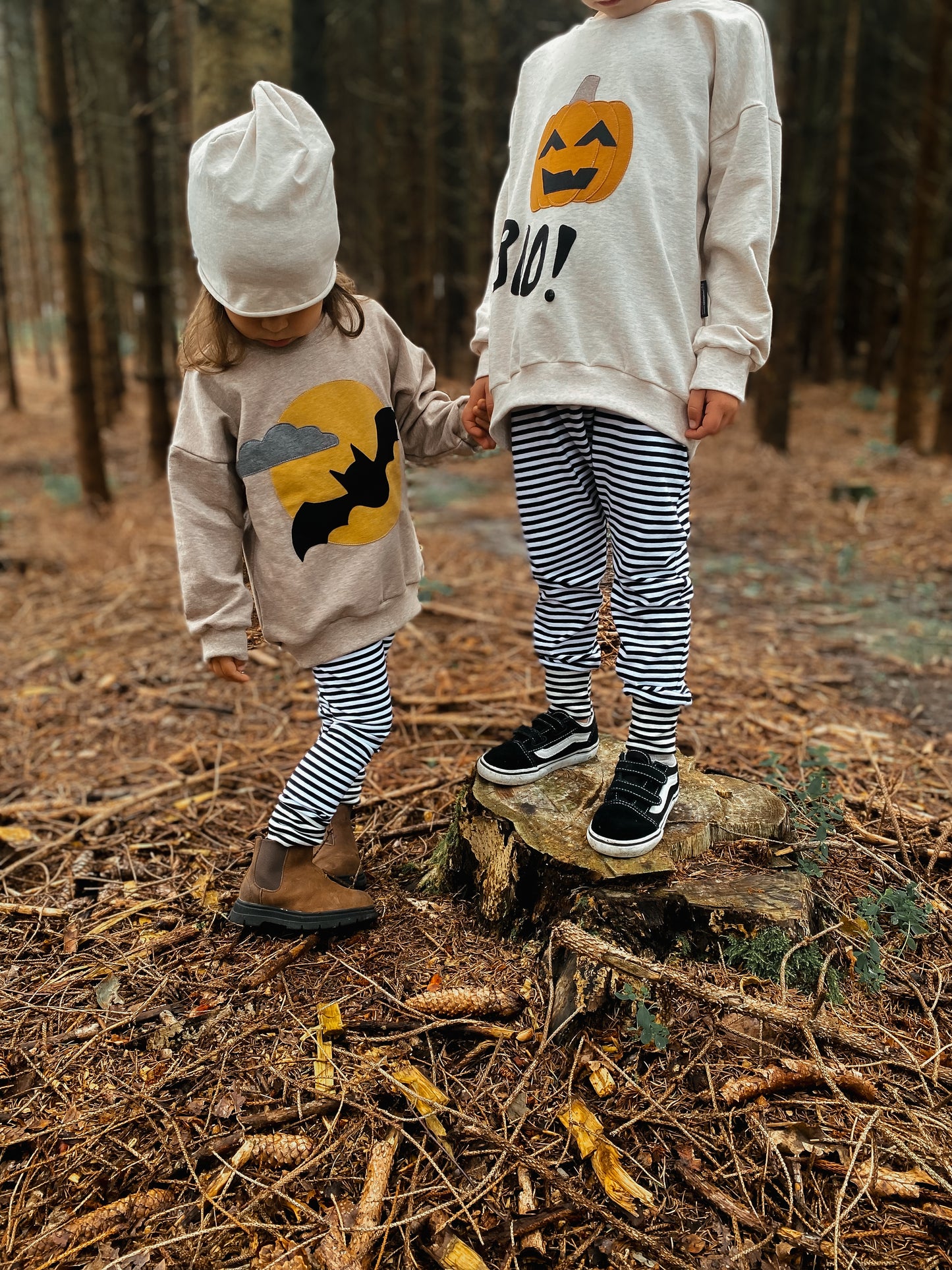 Oversized Sweater | Applikation Vollmond zur Geisterstunde | Halloween