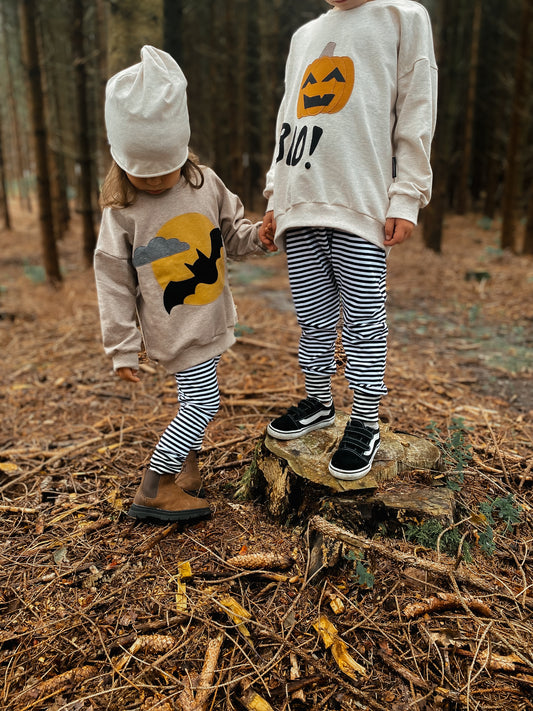 Oversized Sweater | Applikation Vollmond zur Geisterstunde | Halloween