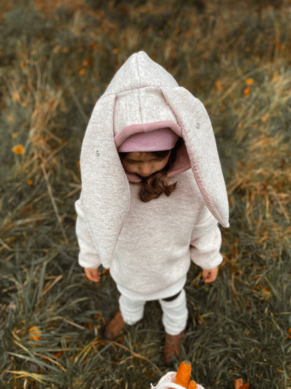 Oversized Wollwalk Windbreaker | Hase | 100% Schurwolle Schafwolle