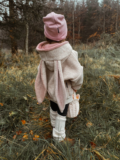 Oversized Wollwalk Windbreaker | Hase | 100% Schurwolle Schafwolle