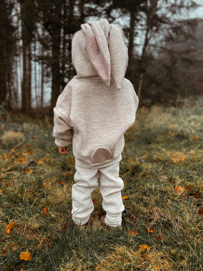 Oversized Wollwalk Windbreaker | Hase | 100% Schurwolle Schafwolle