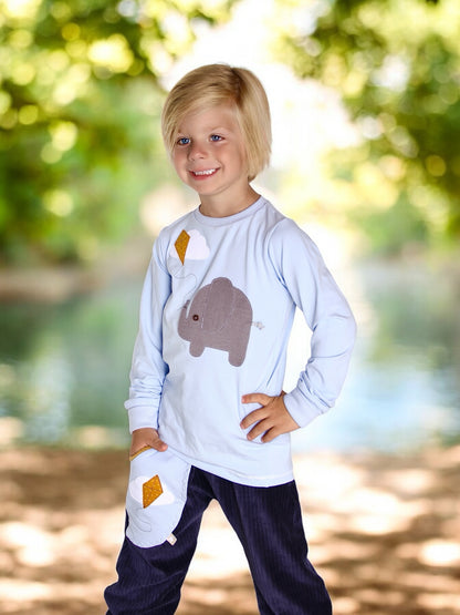 Longsleeve ab Körpergröße 80 cm | Applikation Elefant Drachen