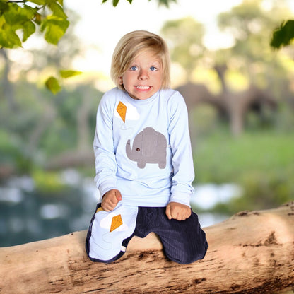 Longsleeve ab Körpergröße 80 cm | Applikation Elefant Drachen