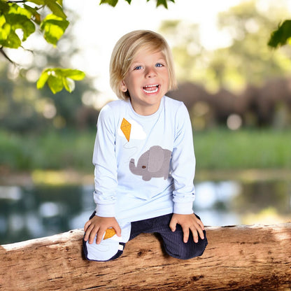 Longsleeve ab Körpergröße 80 cm | Applikation Elefant Drachen