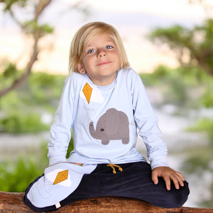 Longsleeve ab Körpergröße 80 cm | Applikation Elefant Drachen