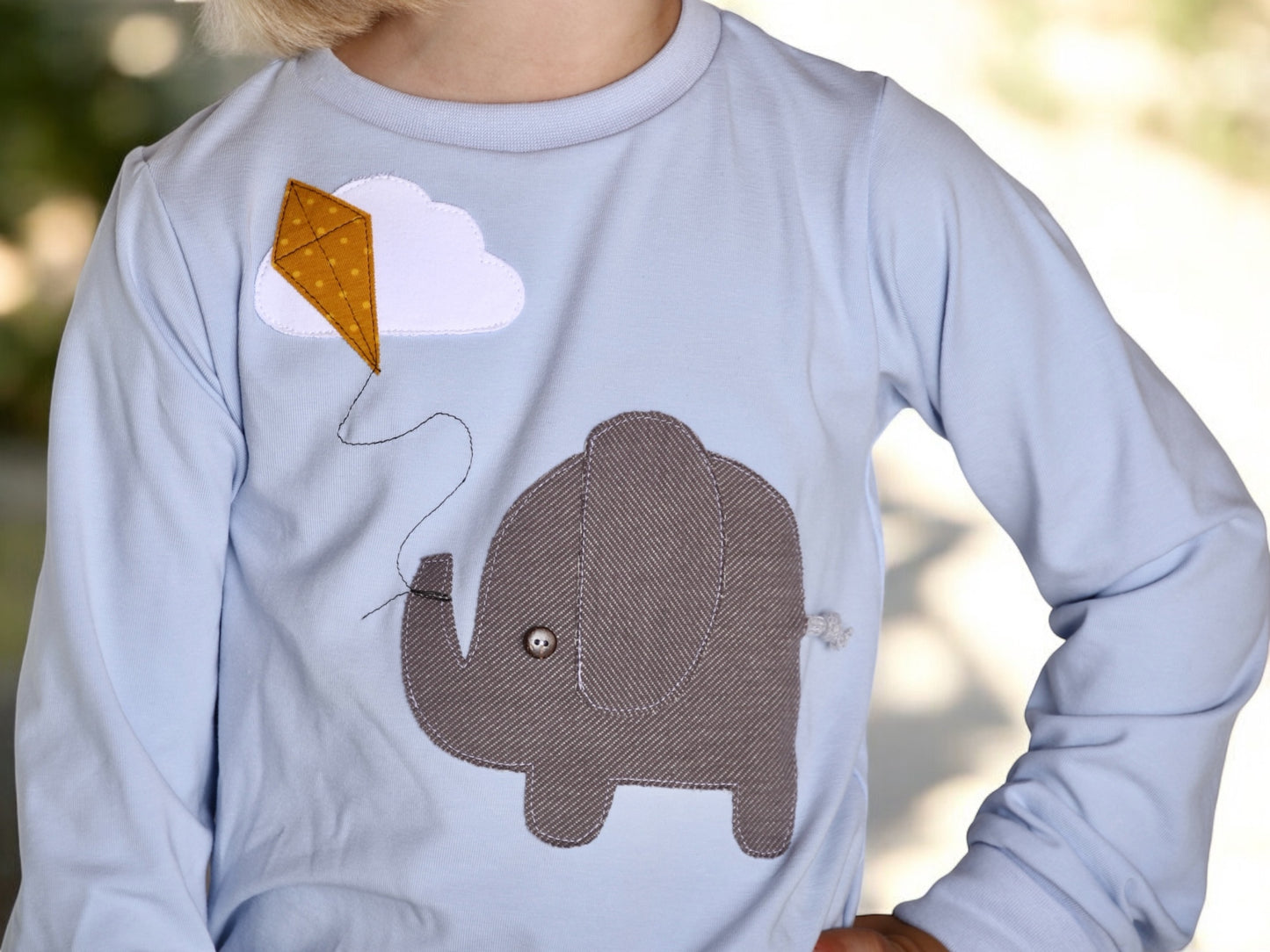 Longsleeve ab Körpergröße 80 cm | Applikation Elefant Drachen