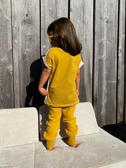 Oversized Shirt | Applikation Zitrone | Color Blocking