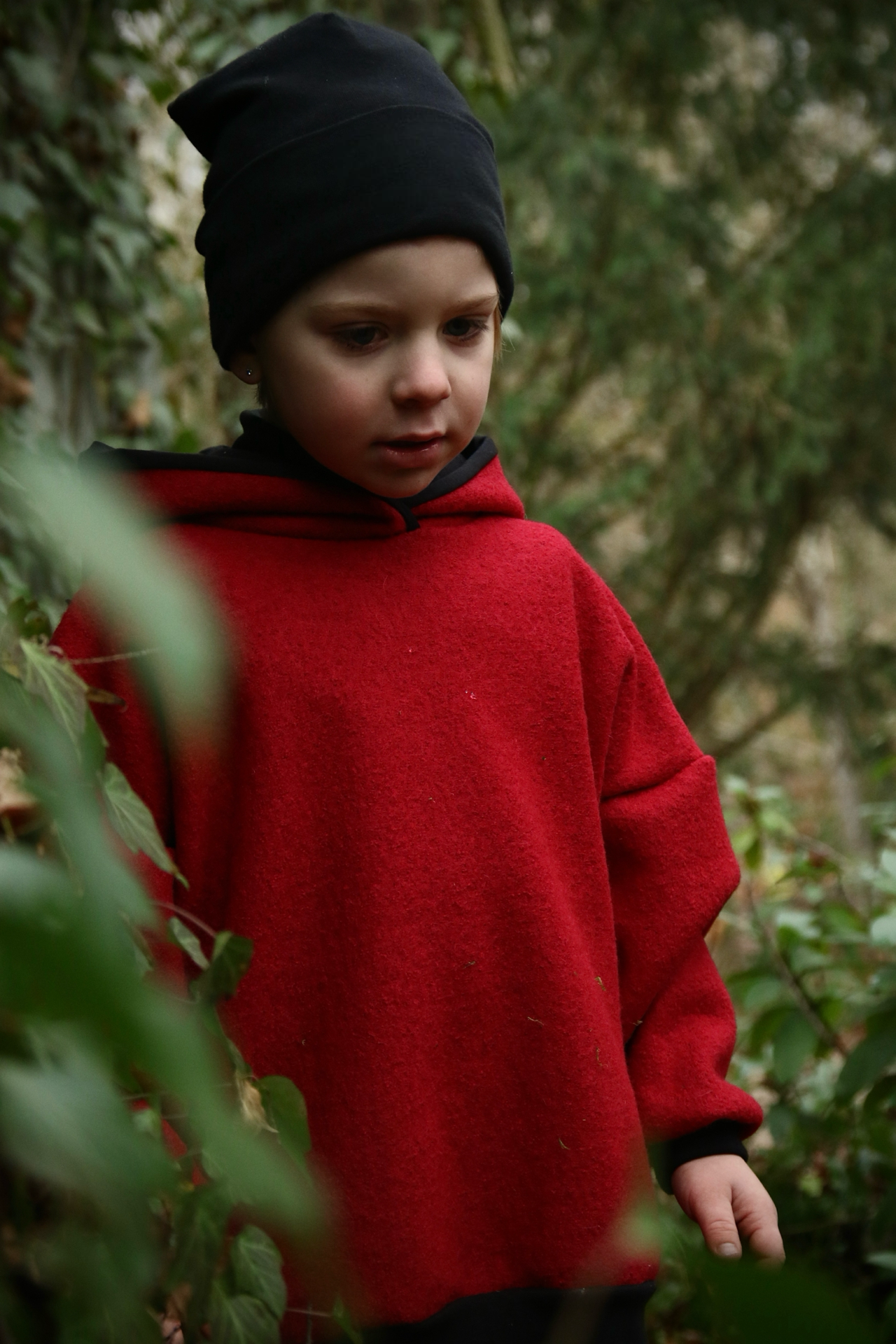 Oversized Windbreaker | Feuerdrache | 100% Schurwolle