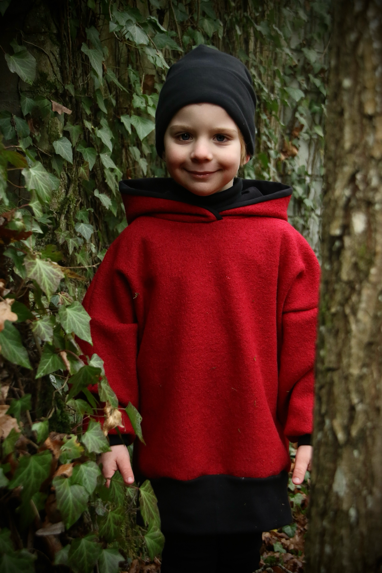 Oversized Windbreaker | Feuerdrache | 100% Schurwolle