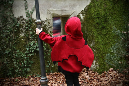Oversized Windbreaker | Feuerdrache | 100% Schurwolle