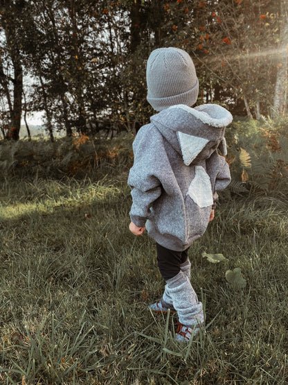 Oversized Windbreaker | Wolf | 100% Schurwolle Schafwolle