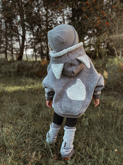 Oversized Windbreaker | Wolf | 100% Schurwolle Schafwolle