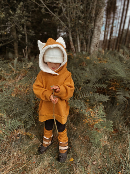 Walkjacke | Oversized Windbreaker | Fuchs | 100% Schurwolle Schafwolle
