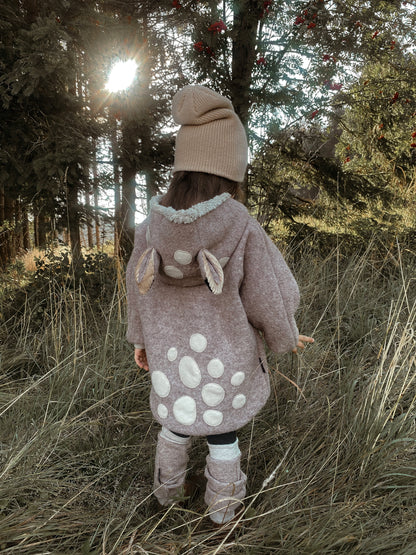 Oversized Walkjacke | Rehkitz | 100% Schurwolle