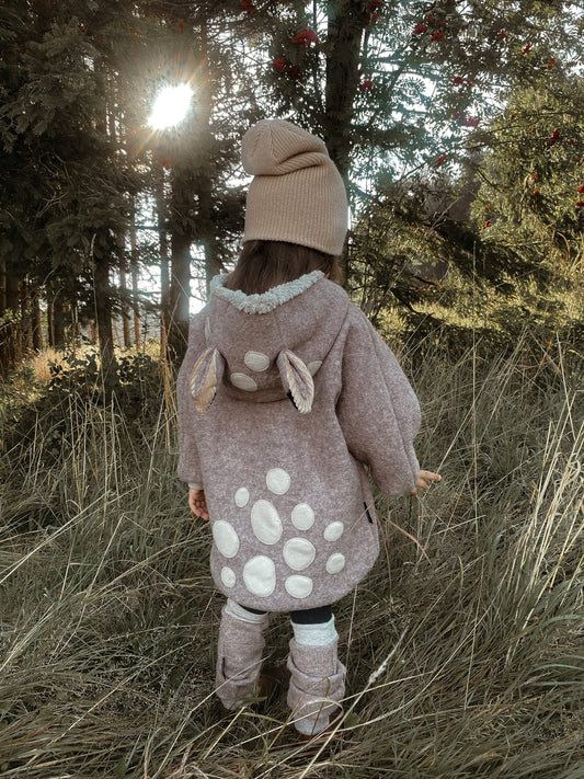 Oversized Walkjacke | Rehkitz | 100% Schurwolle