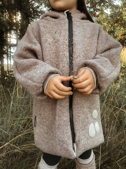 Oversized Walkjacke | Rehkitz | 100% Schurwolle