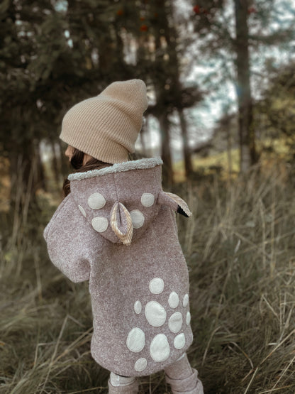 Oversized Walkjacke | Rehkitz | 100% Schurwolle